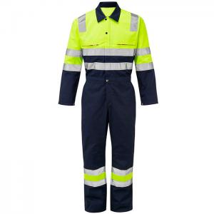 China Fire Retardant Reflective Safety Coveralls Cotton Hi Vis Waterproof Coveralls wholesale