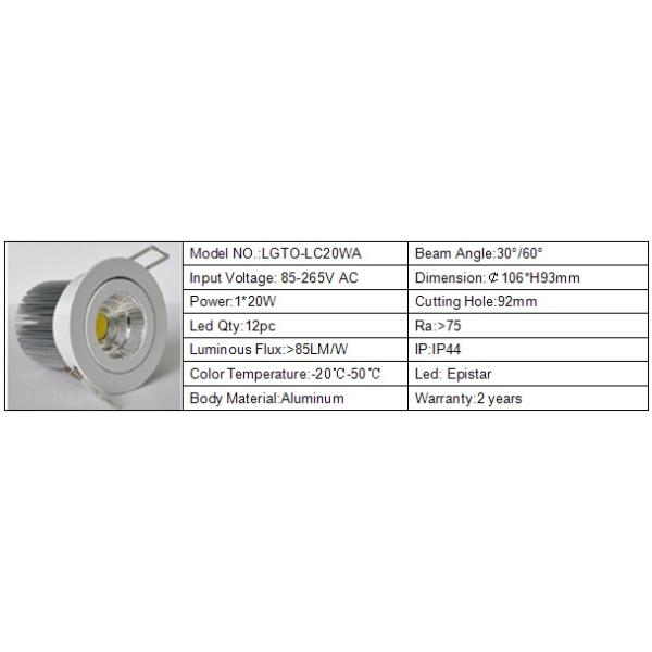 6 inch Led Ceiling Light 20W COB LED
