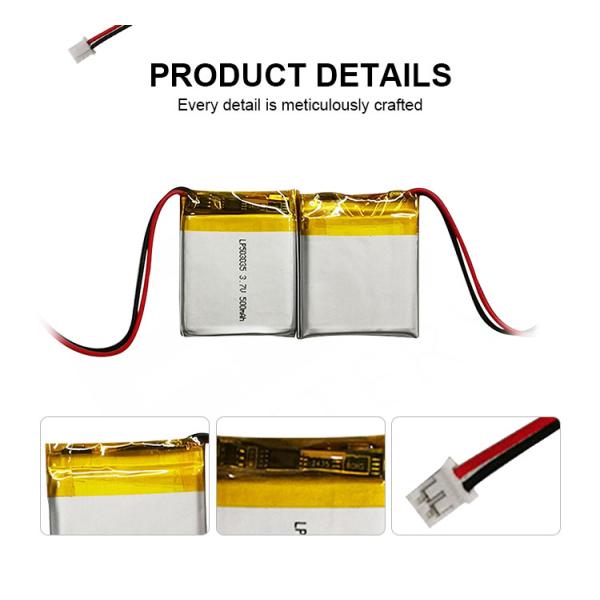3.7v 500mah Lithium Polymer Battery Cell Polymer Lithium Battery Pack