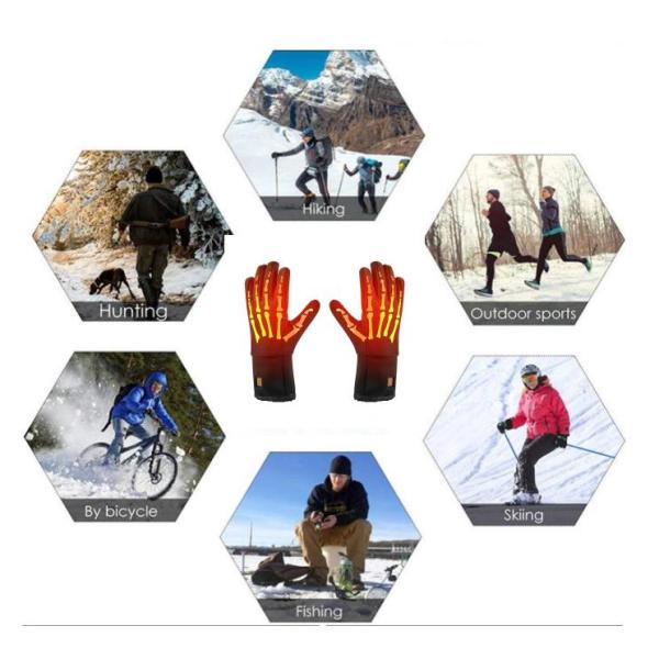 Battery Rechargeable Thermal Gloves Waterproof For Men Women Skiing Motorcycle Hiking