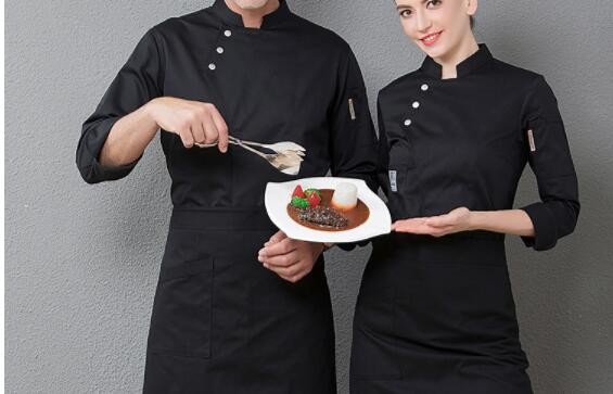 Designer Chef Uniforms Long Sleeve Tops + Apron Costumes Chef Overalls Kitchen Uniform Restaurant Clothing Cooking Wear