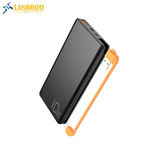 LPQ-01 Lanbroo Power Bank 10400MAH QC3.0 Fast Charge Power Bank with Cable Mobile Portable Charger