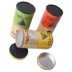 China Cardboard Paper Tube Packaging Box , Round Tea Box Foil Stamping wholesale