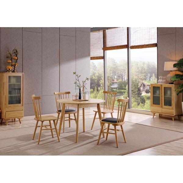 European Modern Ash Wood Round Dining Table Set