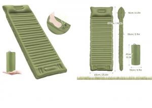China Portable Outdoor Inflatable Camping Air Bed Foot Pump 40D Nylon TPU Nap Pad on sale