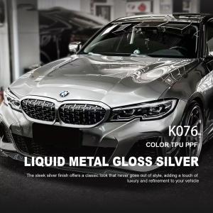 China K076 Liquid Metal Glossy Silver TPU Color Car Paint Protection Film Wapping Car Foil wholesale