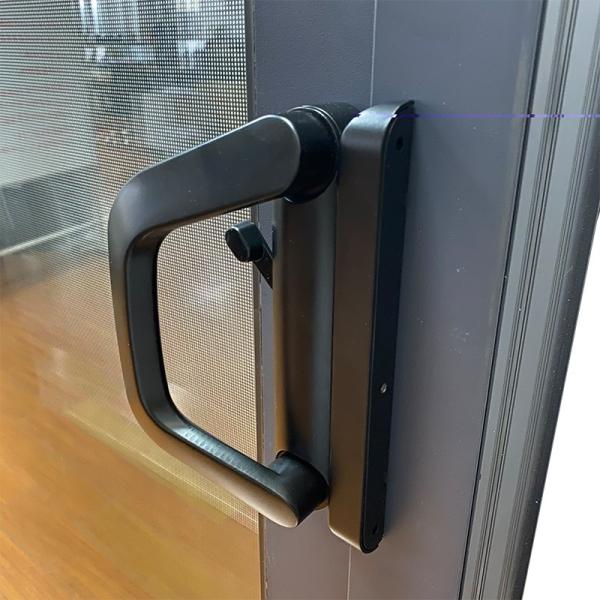 Black Security Lock Sliding Folding Glass Doors Exterior Security System Aluminum Sliding Glass Doors