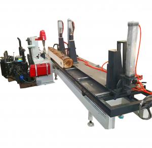 China Heavy Duty 2 Blades Circular Sawmill with Carriage, Round Log Cutting Sliding Table Saw wholesale