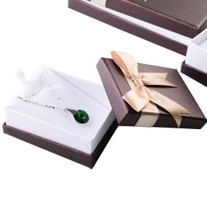 Stylish Design Cardboard Jewelry Gift Boxes With Bow Velvet Foam Insert