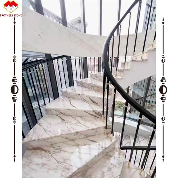Good Marble Ceramic Stairs Nosing Step Tile in White with Customized Glazed Finish