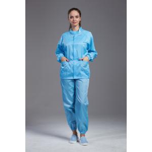 China Safety Blue Anti Static Apparel , Washable Clean Room Coveralls Lightweight wholesale