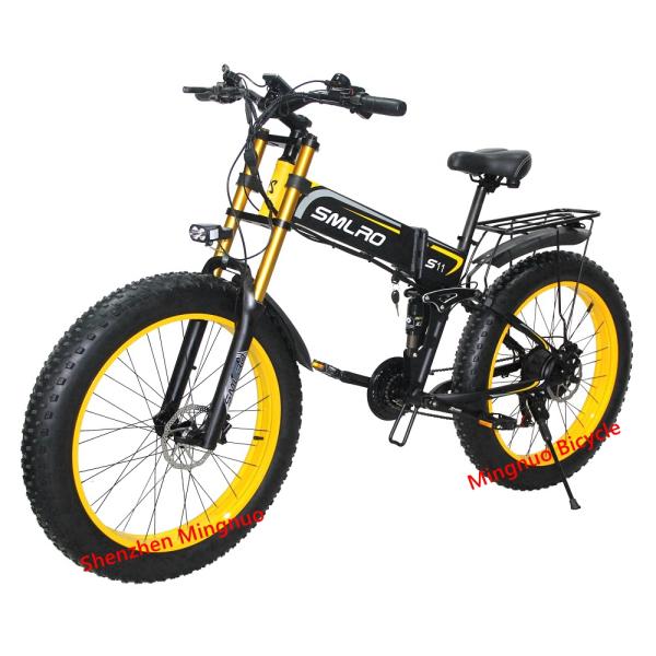 1kw Motor Folding Fat Tyre Electric Bike , ODM Electric Assist Mountain Bike