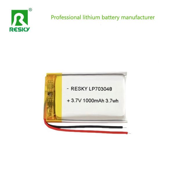 Power Lipo Battery RESKY LP703048 3.7v 1000mAh 3.7Wh Rechargeable Lithium Polymer Batteries
