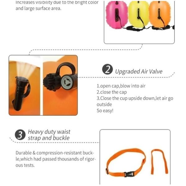 15L Triathlon swimming buoy dry bag For Boating Kayaking Fishing