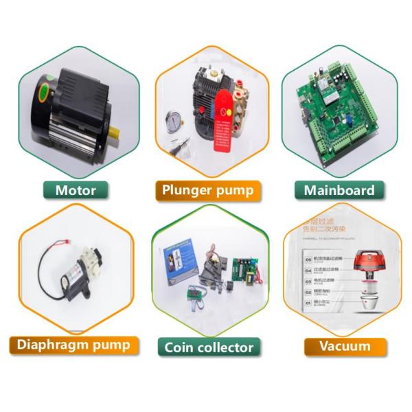 500mm Vacuum Pipe Length Water Spraying Self Service Car Washing System