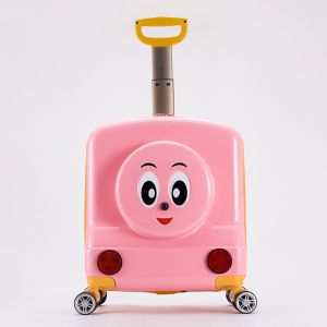 Waterproof ABS PC Kids Luggage Single Pull Rod Cartoon Trolley Suitcase for