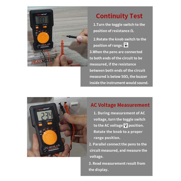 CR2032 Button Battery PM8213A Mini Portable Handheld Digital Multimeter 200mA