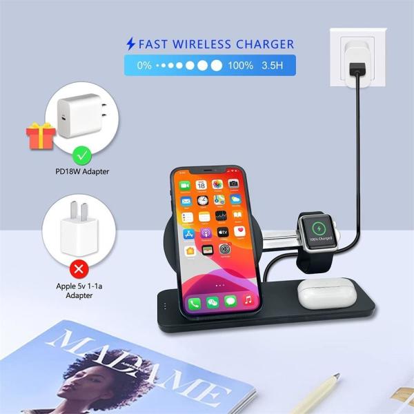 5W 3 In 1 Magsafe Wireless Charger Station 5V 1A For IPhone 12 AirPods