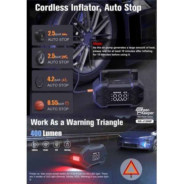 12V Type-C Car Battery Charger Jump Starter for Fast Charging Electric Auto Battery