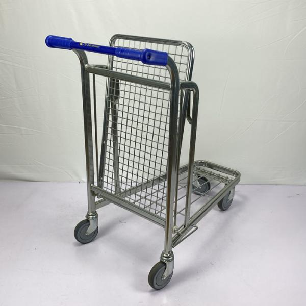 Double Decker Flatbed Heavy Duty Warehouse Trolley 200Kgs Capacity Logo Customized