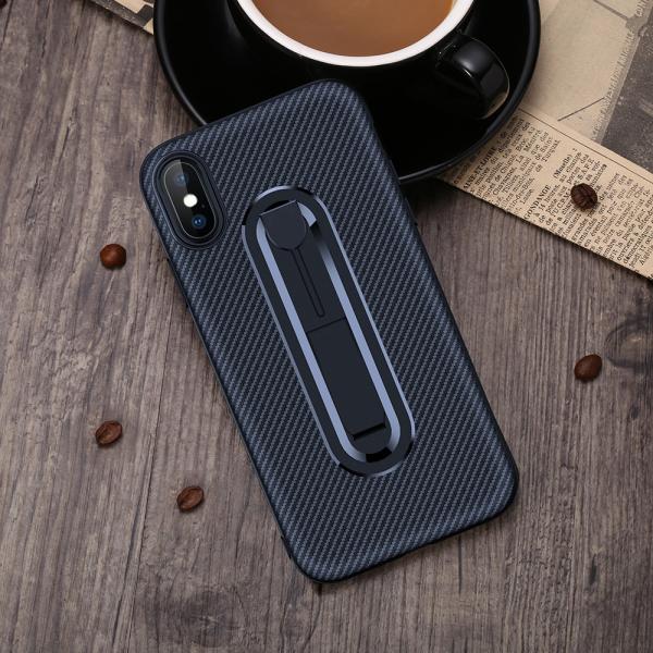Color Black Carbon Fiber Invisible Kickstand TPU Case Back Cover For Huawei Magic 2 Mate 20X Honor8x Y7 Pro 2018 P20Lite