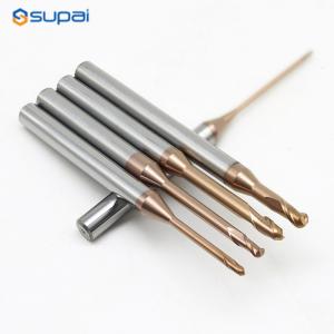China Micro Grain Solid Carbide End Mill Long Neck 0.5mm 2 Flute 50 mm Router Bit on sale