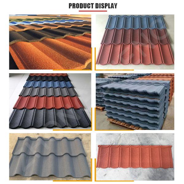 Metal Black and Gray Color Aluminum Zinc Steel Plate Coated Bond Type Roof Tiles for Industrial Design Style