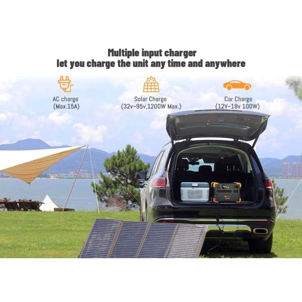 2000W Lithium Battery Solar Generator with 1920Wh Battery Capacity 3500 Recycles and Built-In MPPT Charge Controller