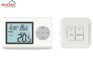 China Large LCD Display wireless boiler thermostat Programmable , RF Heating Room Thermostat on sale