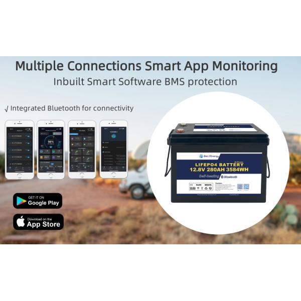 Customization 5000 Cycles Bluetooth Connectivity 12V 280Ah LiFePO4 Battery Pack