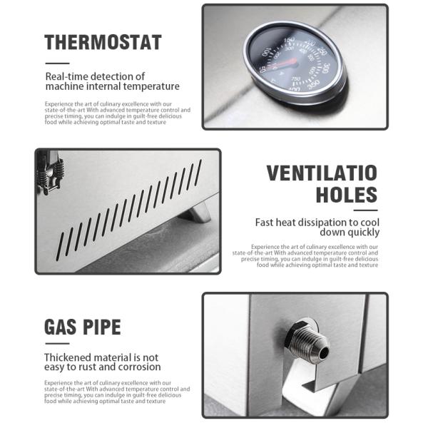 600*460*300mm Commercial Gas Pizza Oven with Multi Functions and Portable Design