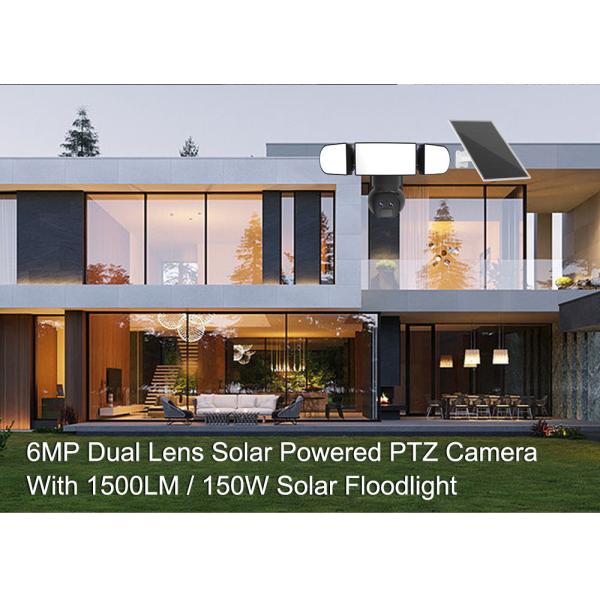 WiFi 4MP Dual Lens Security Camera 12X Hybrid Zoom 1500 Lumens Solar Floodlight Camera