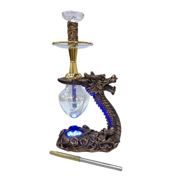 Party Bar Smoking Hookah Shisha Set with Resin Dragon Design and Full Accessories