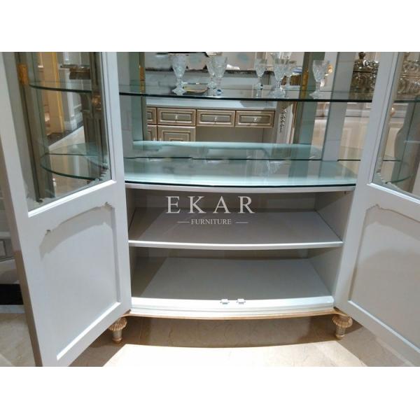 Dining Room Side Cabinet Wine Cabinet Sideboard Modern Glass Two Doors Sideboard FJ-133B