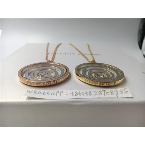 Round Shape 18k Rose Gold Pendant , SI H Quality Chopard Happy Spirit Pendant