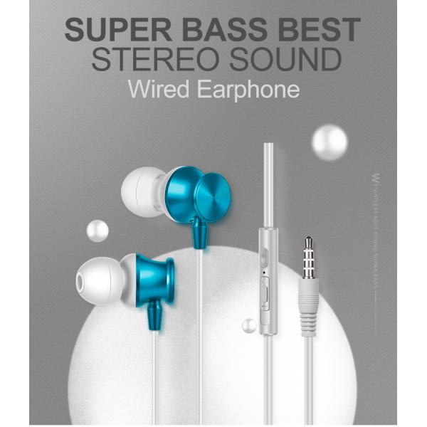 113dB Wired In Ear Earphones With Microphone Volume Control Metel Earbuds