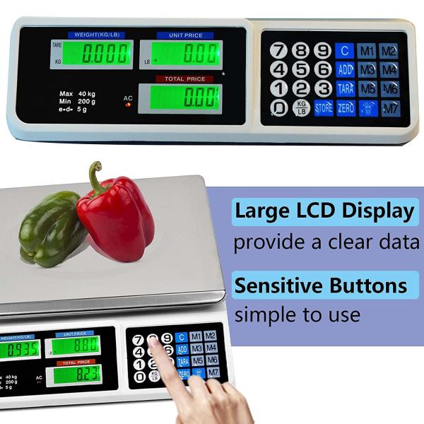 30kg/40kg Bench Scale with LED Display and 1g Accuracy ABS Material OEM/ODM Supported Customized Support ODM
