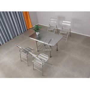 China Polished Furniture Aluminium Profiles Rectangular Folding Aluminum Table Chairs wholesale