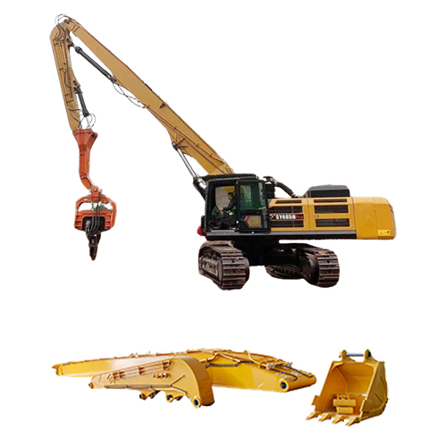 High Efficiency 16-25 Meter Excavator Pile Driving Boom Arm Pilling Driver Boom Long Arm With Excavator Bucket