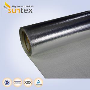 China Heat Reflective Silver Aluminum Fiberglass Cloth Laminated Glass Fiber Fabrics For Fire Blankets wholesale