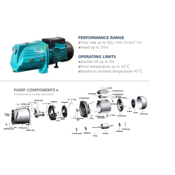 0.5 Hp 1hp 1.5hp Jet Water Pump 1 Inch Saudi Arabia Submersible Water Pump