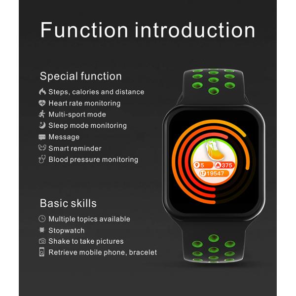 Zinc Alloy Silicone Strap Smart Watch 180mAh IOS Touch Screen Electronic Android