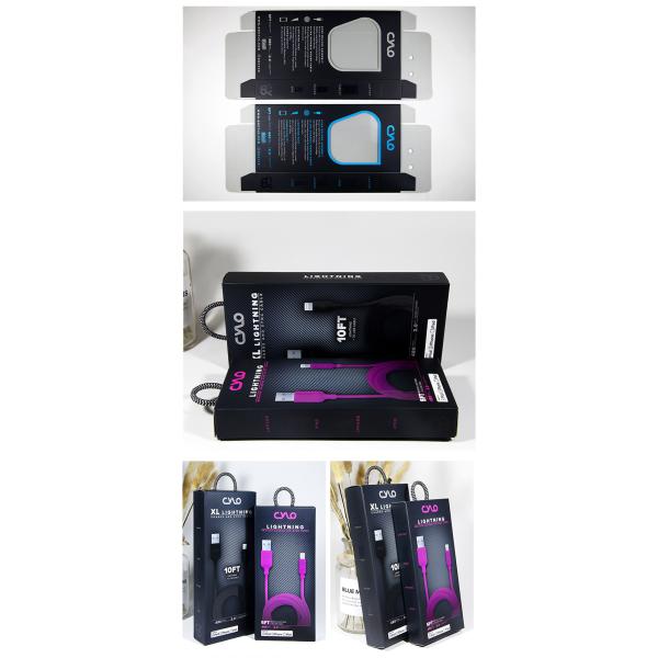 Luxury Transparent Window Box Custom Logo USB Cable Packaging Box With Handle