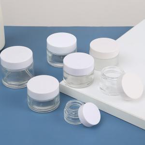 Buy cheap Glossy Matte Round Shaped Cosmetic Glass Cream Jars With Lid 5g 10g 15g from wholesalers