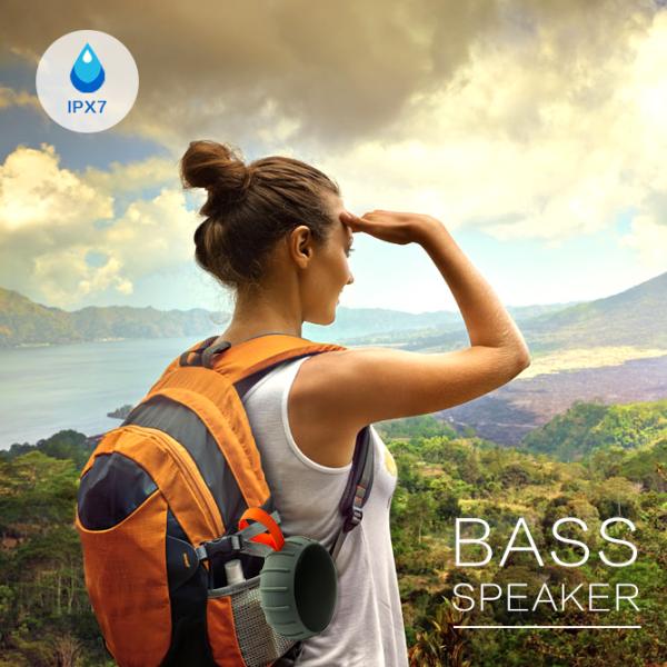 Outdoor Sports IPX67 Waterproof Portable Subwoofer Bass Wireless BT Speaker 113*50mm