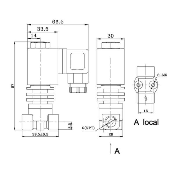 Compact Steam Diaphragm Solenoid Valve , PEEK Seal 24vac Solenoid Valve
