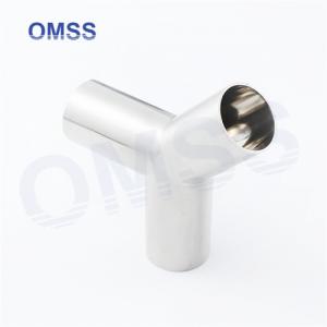 China Metric Sanitary Fittings 316l Food Grade Stainless Steel Pipe Fitting Y Type Tee Pipe Fitting on sale