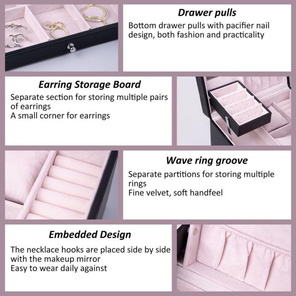 Luxury PU Leather Flannel Packaging Packing Storage Gift Box Case for Ring Earring Pendant Necklace Bracelet Bracelet Watch Cigar Perfume Jewelry Jewellery Set