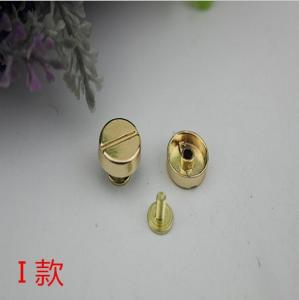 China 2019 Factory supply wholesale zinc alloy 12 mm gold one word shape pattern metal screw rivets for bags wholesale
