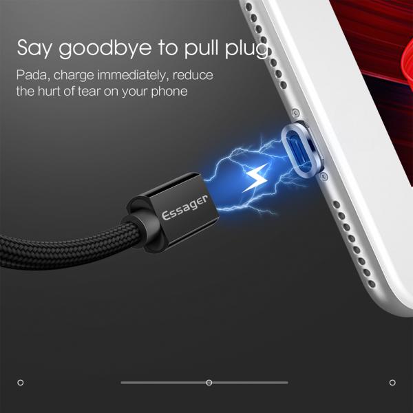 LED Data Transfer Magnetic Fast Charging Cable 1M 2M 3M 3 In 1 For All Micro Interface Devices